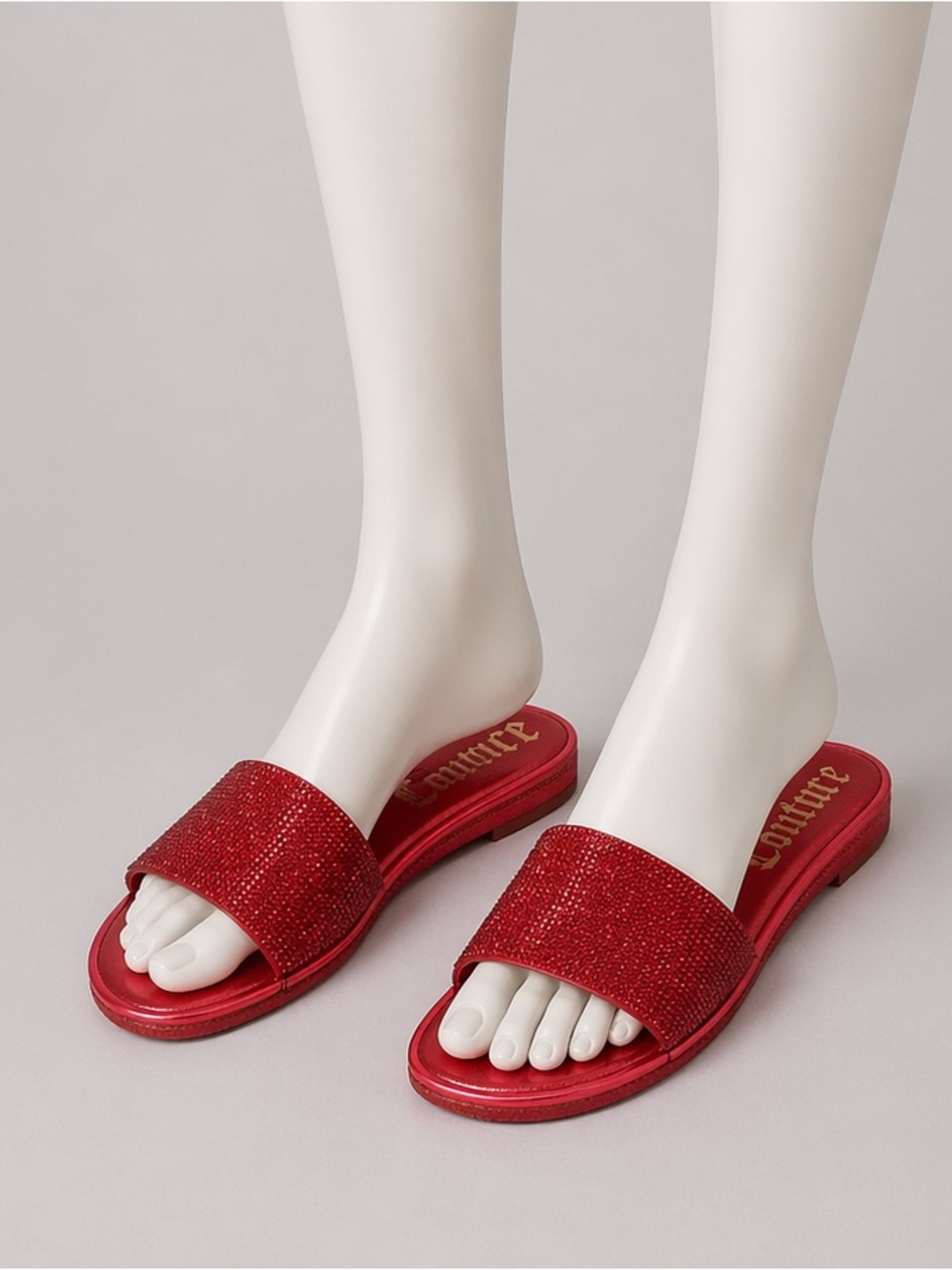 JUICY COUTURE EMBELLISHED RED‎ SANDAL NWT 7